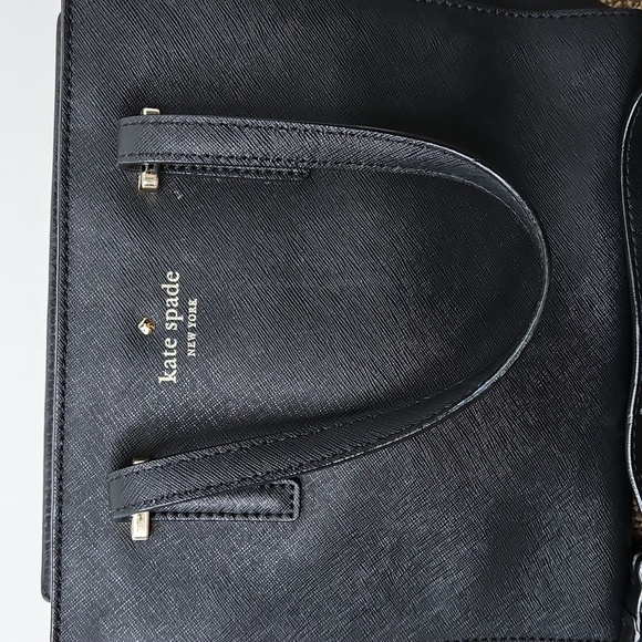Kate Spade Hayden Black Peddle Leather Bag 2 Way Bag 9x9 - Picture 2 of 11